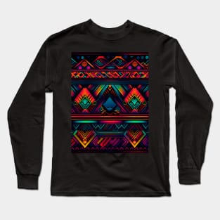 Neon Geometric Pattern Long Sleeve T-Shirt